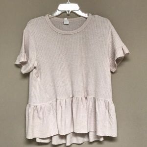 Vici tan thermal peplum top